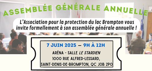 Protection du Lac Brompton - Assemblée générale du 7 juin 2025